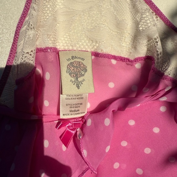 In Bloom Pink Polka Dot Ruffle Chemise - Picture 8 of 9